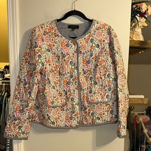 Talbots size 12 quilted floral printed jacket